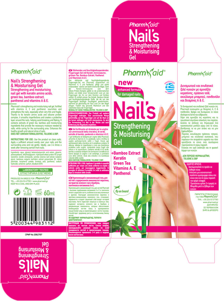 Nail´s Strengthener & Moisturising Gel 60ml Pharmaid