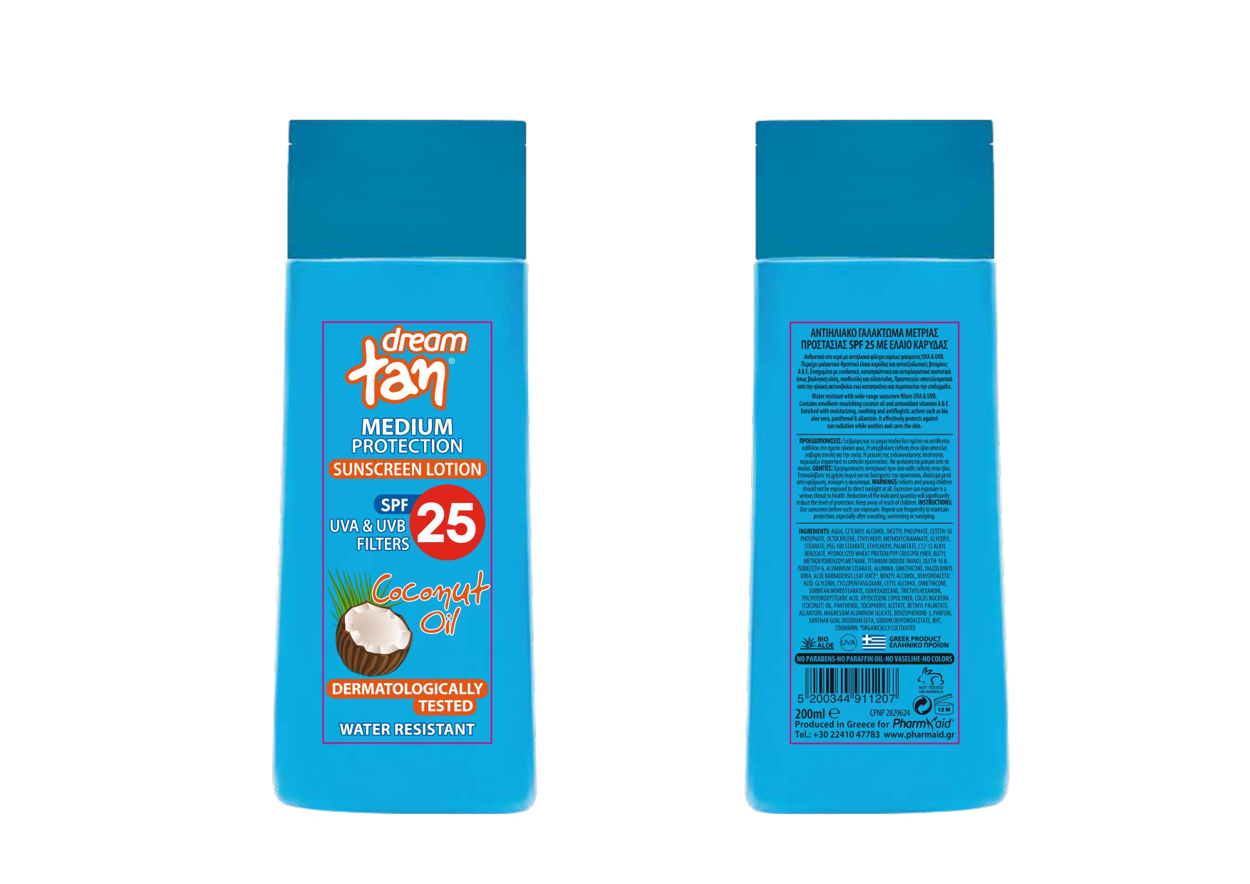 Sunscreen Lotion Coconut Spf 25 Sunscreen UV 200ml Pharmaid