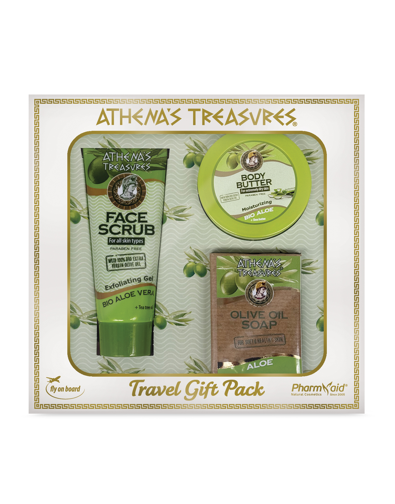 Travel Gift Pack 2A : Body Butter Aloe Vera 75ml - Face Scrub Aloe Vera 60ml - Soap Aloe Vera 100gr