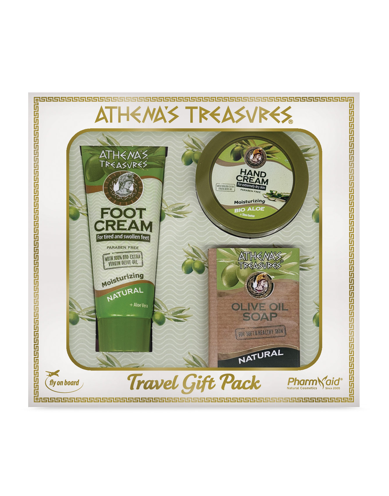 Travel Gift Pack 2B : Hand Cream Aloe Vera 75ml - Foot Cream Natural 60ml - Soap Natural 100gr